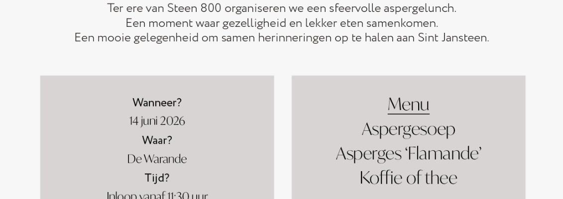 STEEN 800 - ASPERGELUNCH