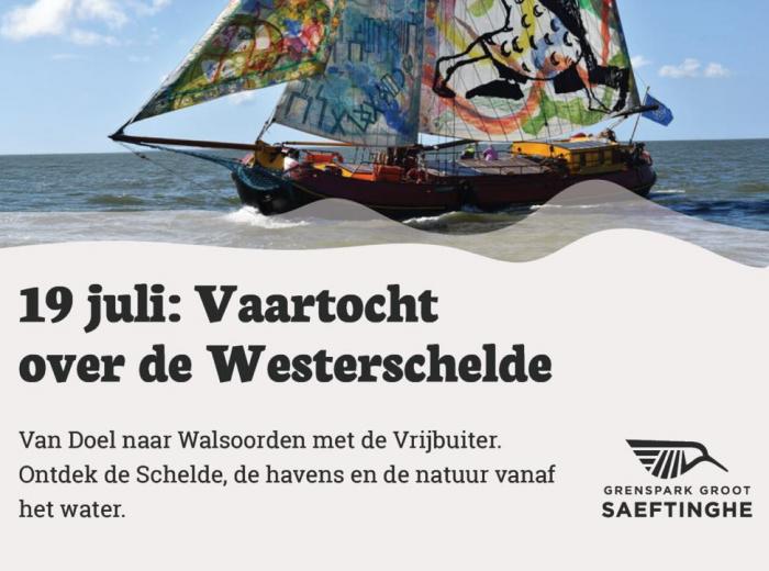 Vaartocht over de Westerschelde - jongerenactiviteit Grenspark Groot Saeftinghe